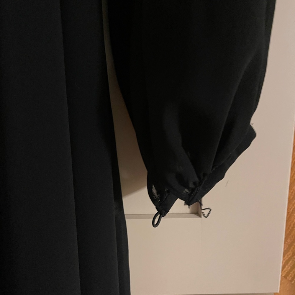 Ieena Mac Duggal Black Embellished Puff Sleeve Chiffon Gown - Picture 8 of 9